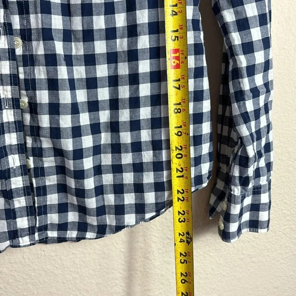 J. Crew The Perfect Shirt Gingham Blue White Plaid Checker Button Down Shirt XS - Picture 12 of 13
